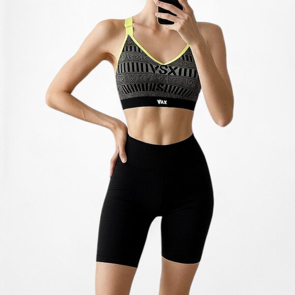 Victoria's Secret Tops - Victoria's Secret Gray Black Green Padded Knit Sports Bra Size 34C